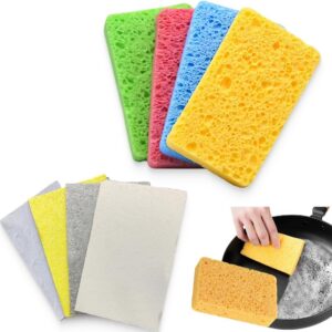 bioGo 30 Pack Compostable Pop-Up Sponges - Expanding, Non-Scratch, Plant-Based Dish Sponges - Bulk Color Sponges - Compostable Pop Up Sponge - Kitchen Pop Up Sponges